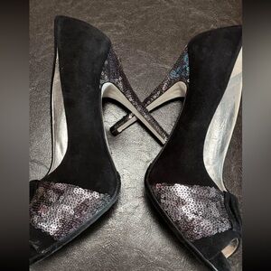 RonWhite Black Suede Shoes